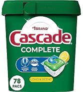 Cascade Complete Dishwasher Pods, Dishwasher Detergent, Lemon Scent ActionPacs, Cleaning Supplies...