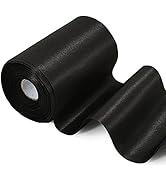 TONIFUL 4 Inch Wide Black Solid Satin Ribbon 22yd Fabric Large Ribbon for Cutting Ceremony Grand ...