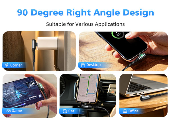 90 Degree USB C to USB C Dual Type C Cable