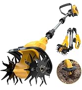 Tiller Cultivator Cordless Compatible with Dewalt 20V Battery (Tool Only), 450RPM Ecarke Electric...