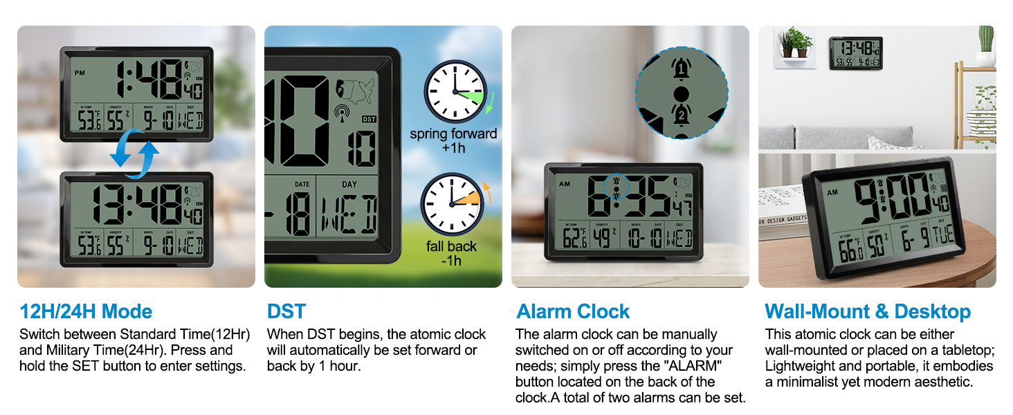 Atomic Wall Clock with Backlight