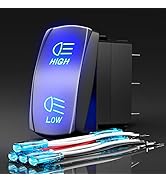 Rocker Switch HIGH/Low ON Off ON Switch DPDT 7Pin 12V 24V Switch Jumper Wires Winch Pump Switch f...