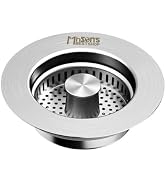 Kitchen Sink Drain Pop-Up Stopper, 3 in 1 Drain Strainer and Filter, 304 Stainless Steel with Bra...