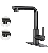 Kitchen Faucets, Kitchen Faucet with Pull Down Sprayer and Deck Plate, Stainless Steel Commercial...