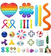 Fidget Pack, 35pcs Fidget Toys Set with Popping Fidget Sensory Toys for Kids and Adults Simple Fi...