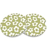 Car Coasters 2 Pack, Small 2.56" Stone Car Cupholder Absorbent Coaster with Cork Back for Women M...