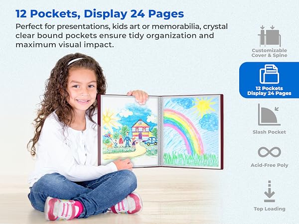 Dunwell Presentation Book 8.5x11 - 12 Pockets, Display 24 Pages