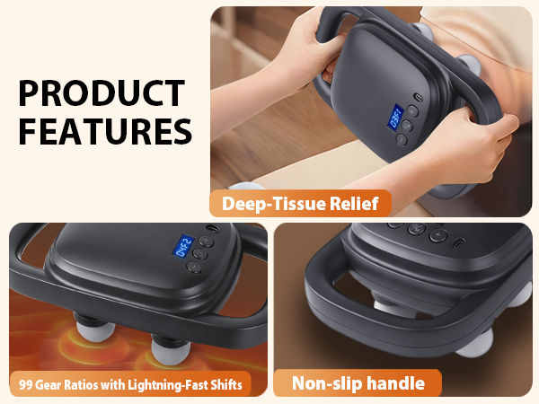 4 Head Massage Gun, massage gun, Deep Tissue Percussion Massager, back massager, neck massager