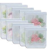 RLAVBL Gallon Freezer Bags Reusable Food Storage Bags for Vegetable, Liquid, Snack, Meat, Sandwic...