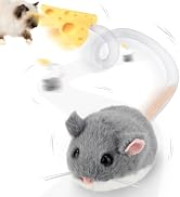 Migipaws Interactive MigiMouse Cat Toy 360° Rolling & Spin with Mesh Plastic Tail for Indoor Cats...