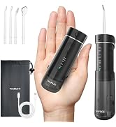 Water Flosser Travel Mini Cordless Portable: 5 Modes Water Dental Floss with Telescopic Water Tan...