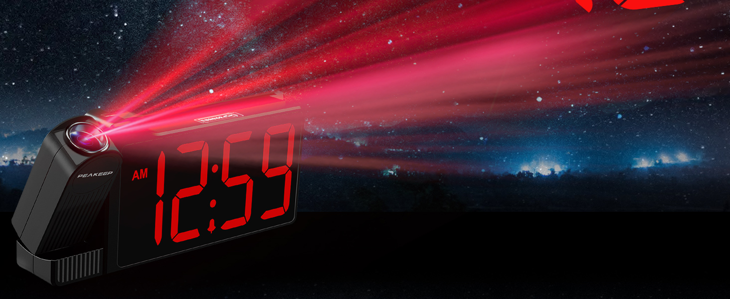 alarm clock projection on ceiling