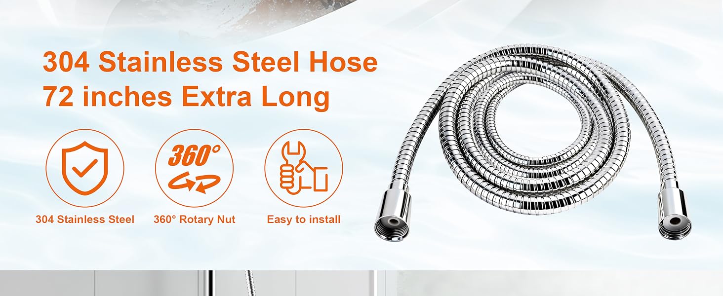 BBLIFE Metal Handheld Shower Head Shower Hose