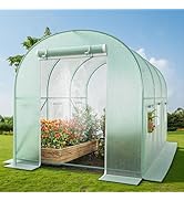 12x7x7 Walk-in Greenhouse with Watering System, Heavy Duty Green House for Outdoors, Portable Gre...