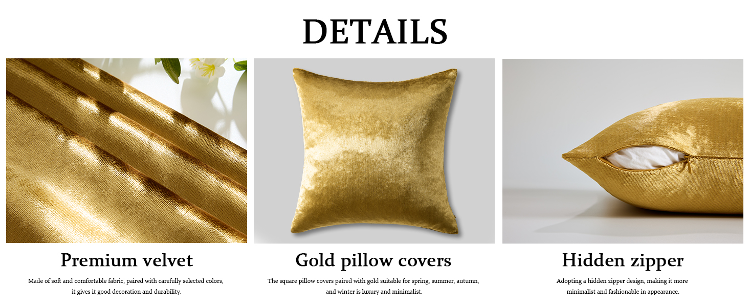 gold pillow covers