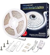 MY BEAUTY LIGHT White LED Strip Lights,16.4ft Dimmable LED Light Strip with Memory Function,300 B...