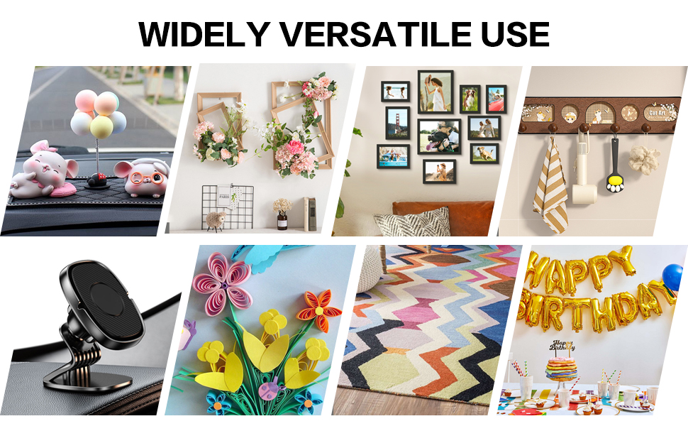 Double sided adhesive for hanging pictures