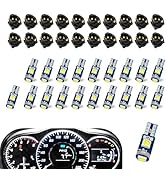 winterrock 20PCS 74 LED Bulb Dash Lights Super Bright, T5 37 74 Wedge LED Bulb with PC74 PC37 Twi...