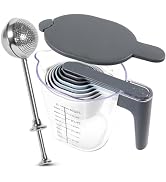 Recogwood 11-Piece Measuring Cups and Spoons Set with Stackable Measuring Cup, Lid, and Flour Dus...