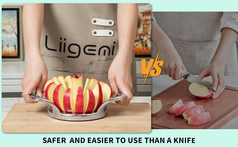 LIIGEMI Apple Slicer with 16 Blades,Extra Large,Sharp Cutter Tool for Fruit,Vegetable-Easy to Grip