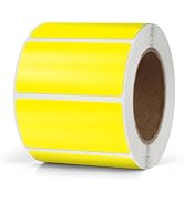 Meitaat Yellow Rectangle Stickers 2 x 1 Inch Color Coding Labels Vinyl Roll Self-Adhesive Waterpr...