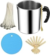 Candle Making Pouring Pot 44oz 1.3L Double Boiler Wax Melting Pot and Spoon 304 Stainless Steel C...