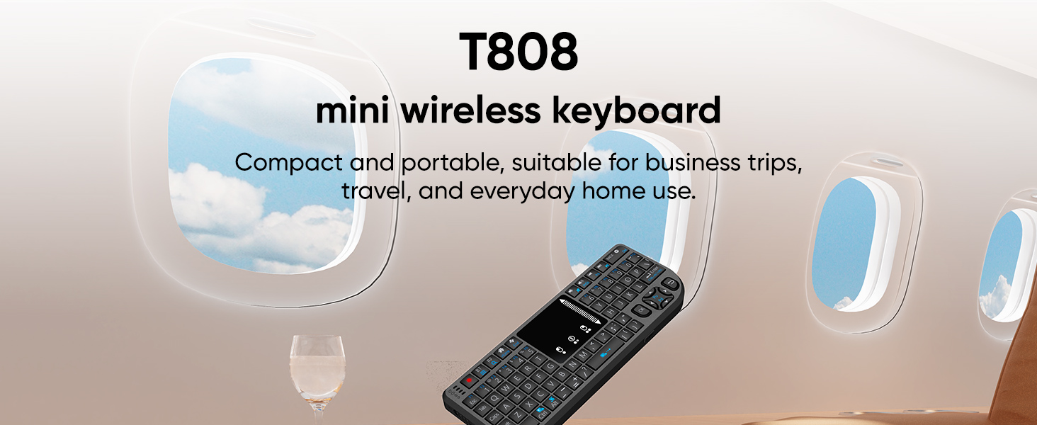 Mini wireless portable keyboard, suitable for business trips and travel.