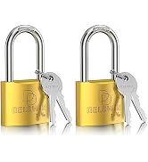 DELSWIN Weatherproof Padlock with Key (Keyed Alike) - Heavy Duty Solid Brass Locker Lock with 1-9...