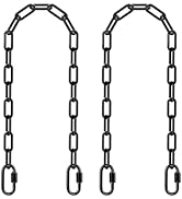 SELEWARE 2 Pack 40 Inch Hanging Swing Chain with 4 Carabiners, 1000LB Capacity Plastic Coated Han...