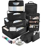 Veken 10 Set/8 Set Packing Cubes for Travel Essentials,Anti-Wrinkle Buckled Suitcase Organizer fo...