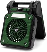 RIDAPEST Solar Fan Portable, High-Capacity Battery Powered with LED & 5-Color Lights, USB/Type-C,...