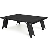 Outplea Black Small Folding Beach Table, Mini Ultralight Camping Table Aluminum, Backpacking Shor...