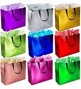 BLEWINDZ 18Pcs Large Gift Bags with Tissues for Presents - 13'' Reusable Non-Woven Gift Goodie Ba...
