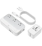 Universal Voltage Converter us to Europe, 220v to 110v Power Travel Converter Combo, 250W Step Do...