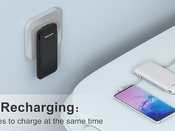 Portable charger with built in AC plug