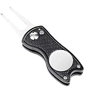 Mile High Life All Metal Foldable Golf Divot Tool with Pop-up Button & Magnetic Ball Marker (Mult...