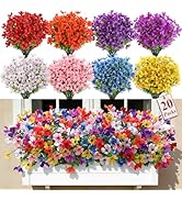 SHareconn 20 Bundles Artificial Flowers Outdoors Decoration, Fake Silk mums Eucalyptus Realistic ...