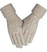Achiou Women Winter Gloves, Touch Screen Texting Gloves, Elastic Soft Warm Knit Lined, One Size