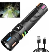 kwznob Small LED Flashlights 20000 High Lumens Rechargeable, Handheld Zoomable Flash Light, Power...