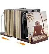 HULISEN Expandable Vinyl Record Storage, 30-70 LPs Adjustable Now Playing Record Holder for Album...