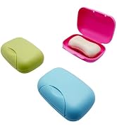 YKuzLx 3 Pcs Travel Soap Case, Travel Soap Container, Travel Soap Dish - Portable Soap Holder Tra...