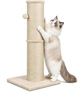AGYM Sisal Cat Scratching Post for Indoor Cats & Kittens, 5.5" Diameter Heavy Duty Vertical Scrat...