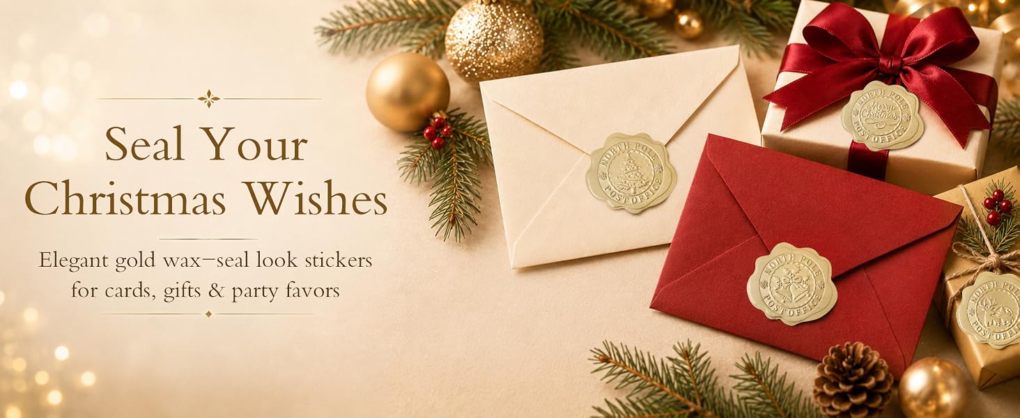 gold Christmas seal