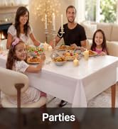 Auros Plastic Table Cloth 10 Pack, 54 x 108 Inch Disposable Table Cloths for Party, Picnic and We...