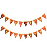 jijAcraft Pumpkin Pie Banner Thanksgiving Decoration – 2PCS Pre-Strung Pumpkin Pie Garland, Thank...