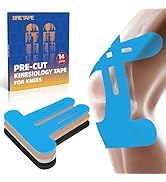 Precut Kinesiology Tape for Knees – 14 PCS Knee Tape for Pain Relief & Support, Elastic Waterproo...