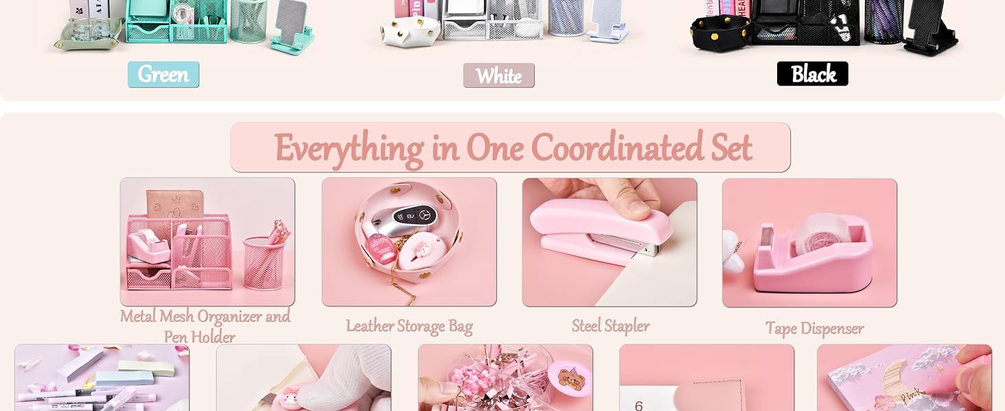 Pink Desk Accessories