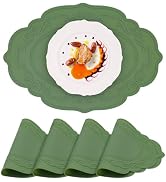 yuuzue Silicone Placemats Set of 4, Oval Table Placemats Heat Resistant Waterproof Wipeable Non-S...