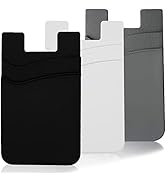 Adhesive Phone Wallet Card Holder for Phone Case, Silicone Credit Business ID Cards Pocket on Bac...