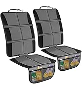 Car Seat Protector, 2 Pack Large Car Seat Protectors for Child Baby Car Seat with Organizer Pocke...
